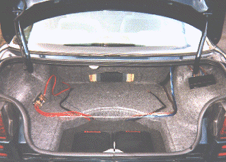 Trunk with wiring and no subwoofer