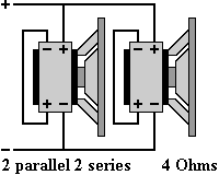 Wiring 4 DVC Speakers in Series