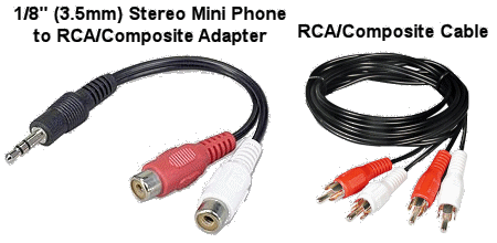 3.5mm Computer Line Out to RCA Adapter